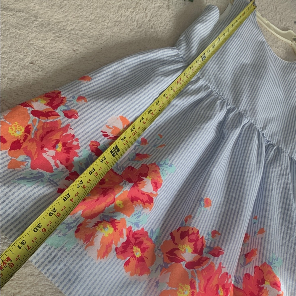 GAP Girls Blue & White Floral Pinstripe Dress XL 12/13 EUC Sundress - Picture 7 of 10